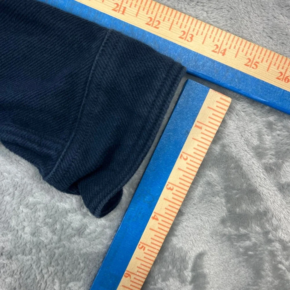 EVERLANE Shirt Jacket Mens Medium Navy Blue Cotton Flannel Shacket Twill Cotton